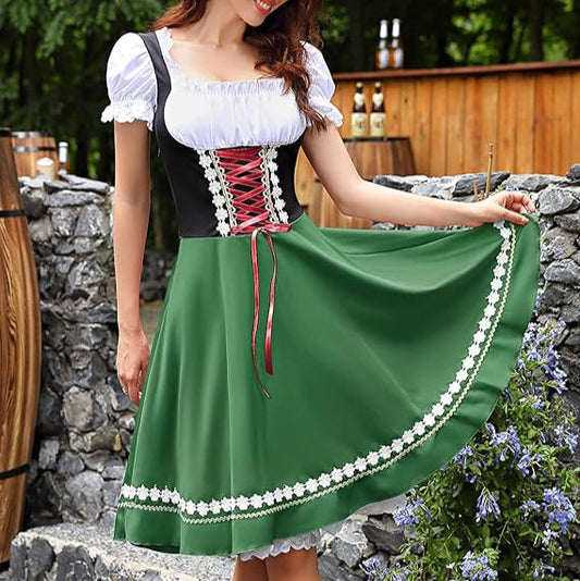 Damen Oktoberfest Dirndlkleid Kostüm mit Bluse 0