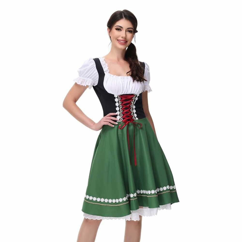 Damen Oktoberfest Dirndlkleid Kostüm mit Bluse 3