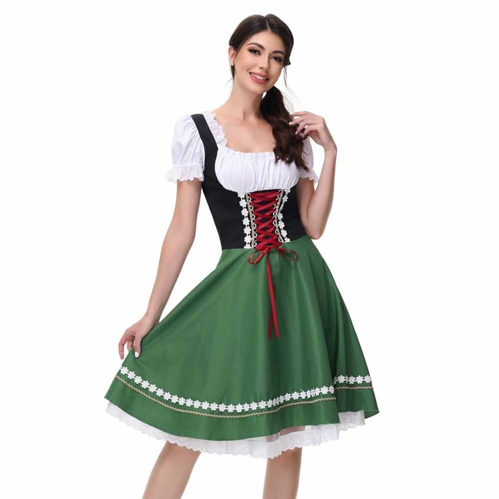 Damen Oktoberfest Dirndlkleid Kostüm mit Bluse 4