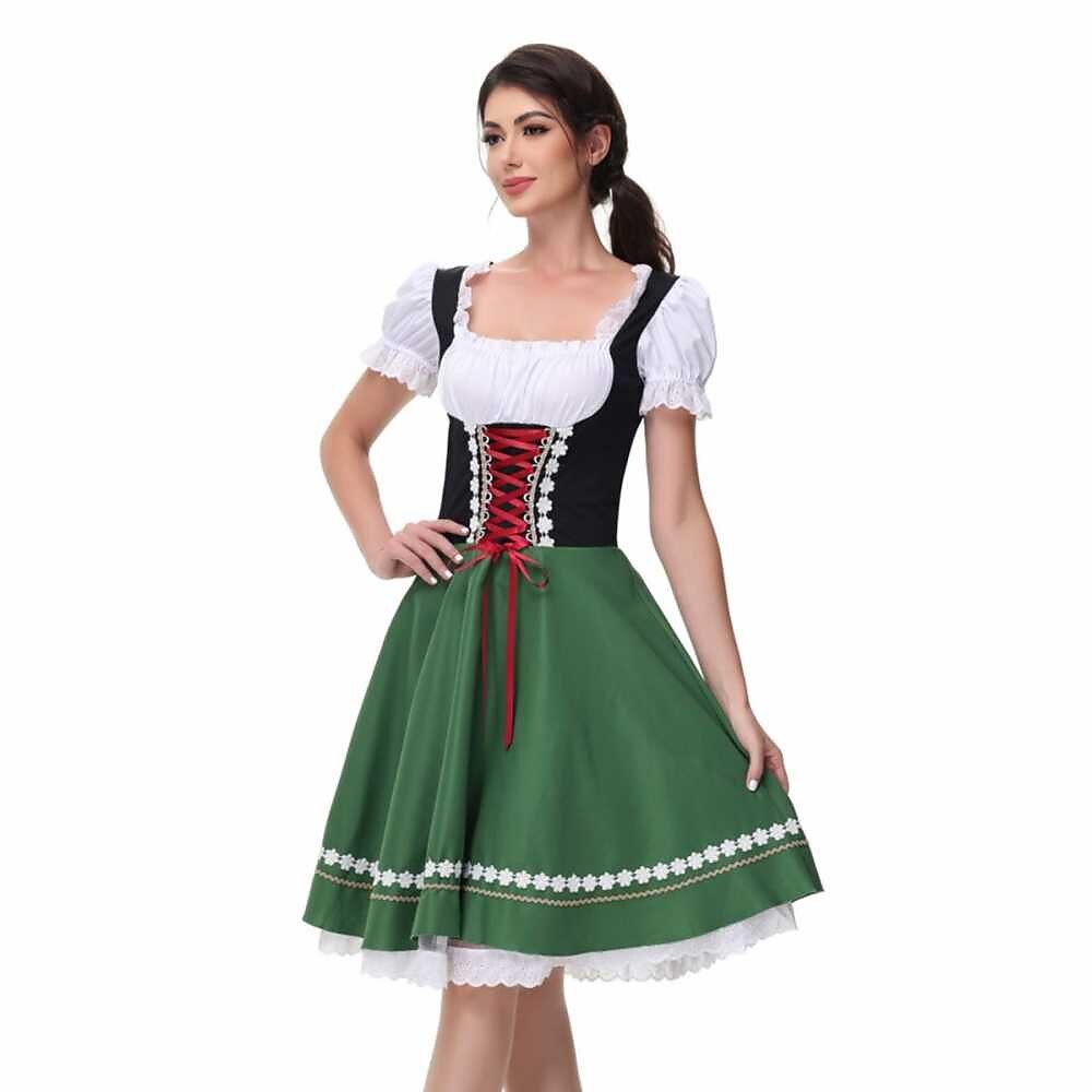 Damen Oktoberfest Dirndlkleid Kostüm mit Bluse 6