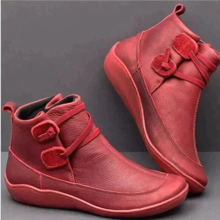Damen Orthopädische Stiefel Braun Wasserdicht Leder 1