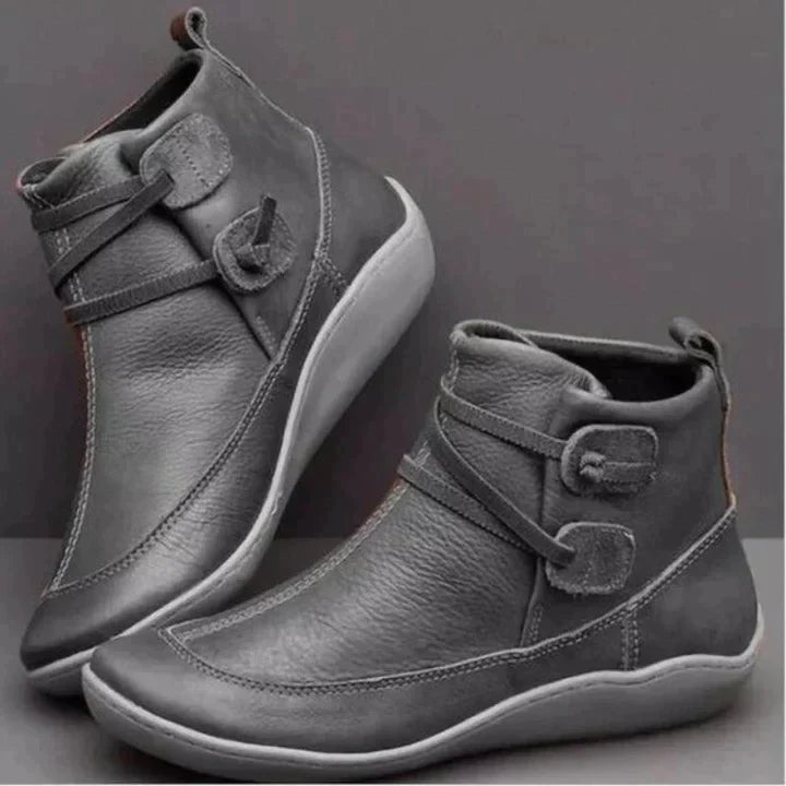 Damen Orthopädische Stiefel Braun Wasserdicht Leder 3