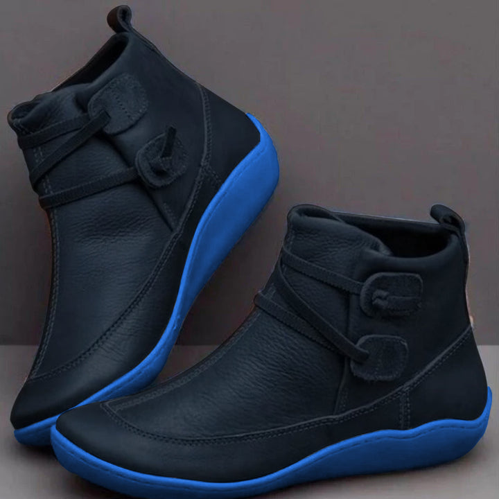 Damen Orthopädische Stiefel Braun Wasserdicht Leder 4