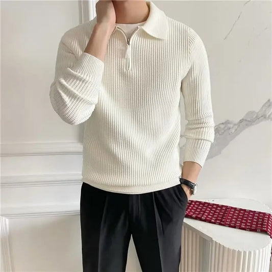 Damen Pullover Halb-Reißverschluss Weich Atmungsaktiv Warm Strickstoff 0