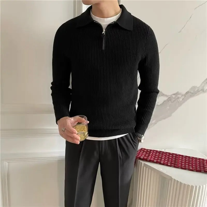 Damen Pullover Halb-Reißverschluss Weich Atmungsaktiv Warm Strickstoff 3