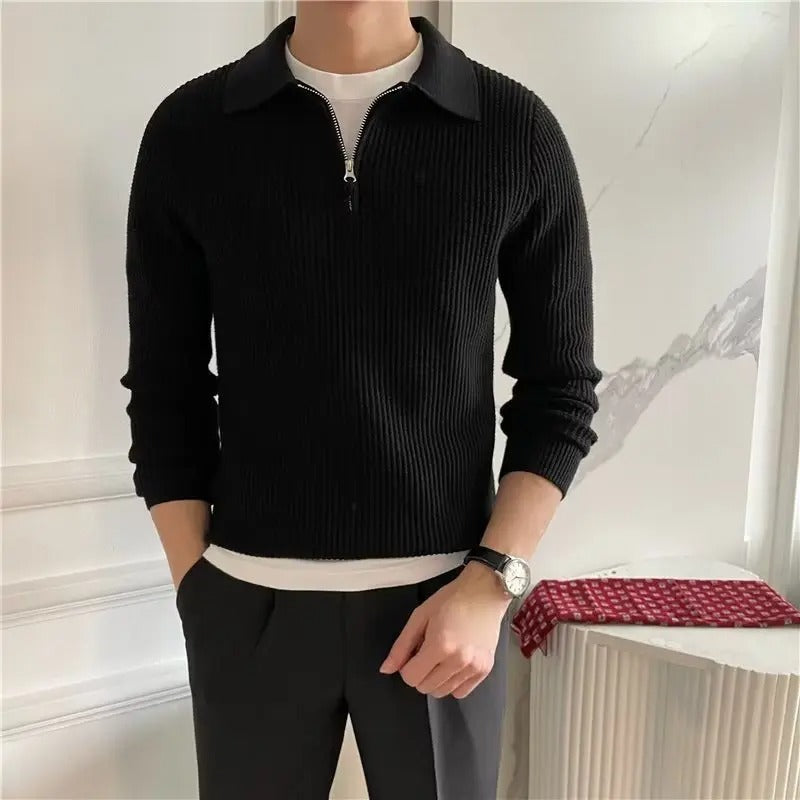 Damen Pullover Halb-Reißverschluss Weich Atmungsaktiv Warm Strickstoff 4