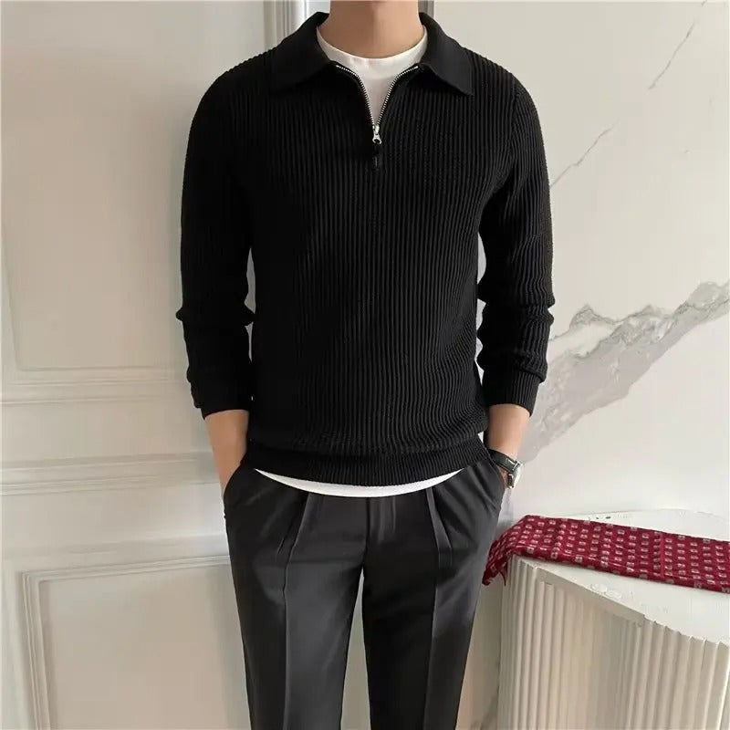 Damen Pullover Halb-Reißverschluss Weich Atmungsaktiv Warm Strickstoff 5