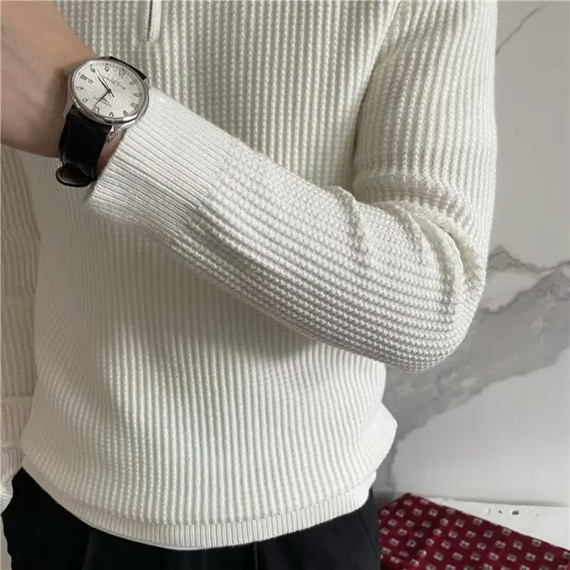 Damen Pullover Halb-Reißverschluss Weich Atmungsaktiv Warm Strickstoff 6