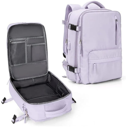 Damen Rucksack Wasserfest Groß Mit USB-Anschluss Für Wandern Und Reisen Nylon 35L 10