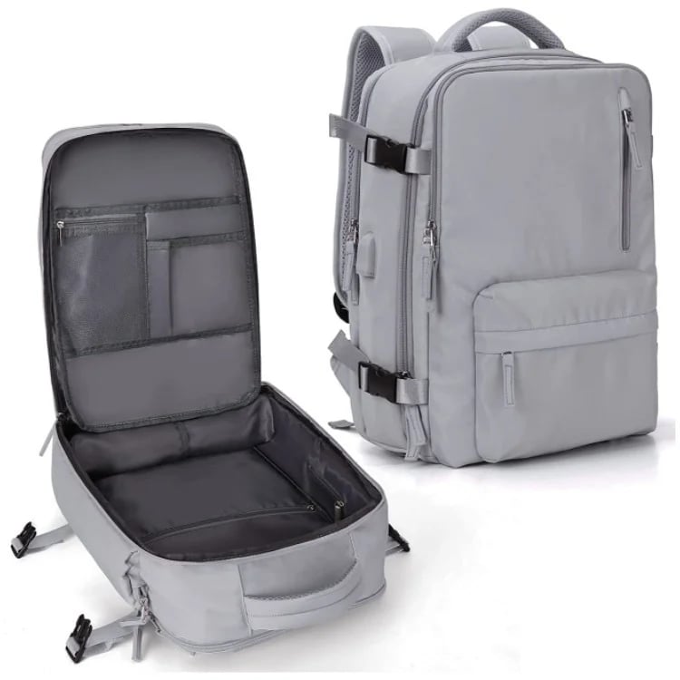Damen Rucksack Wasserfest Groß Mit USB-Anschluss Für Wandern Und Reisen Nylon 35L 12
