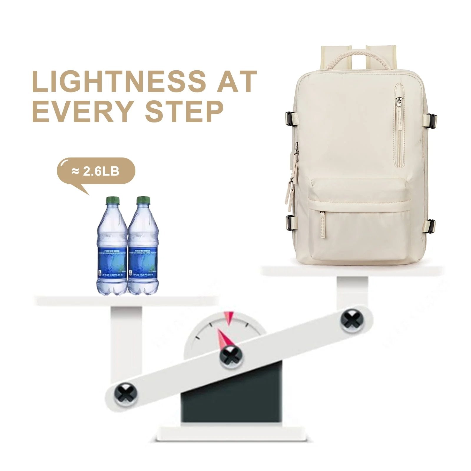Damen Rucksack Wasserfest Groß Mit USB-Anschluss Für Wandern Und Reisen Nylon 35L 3