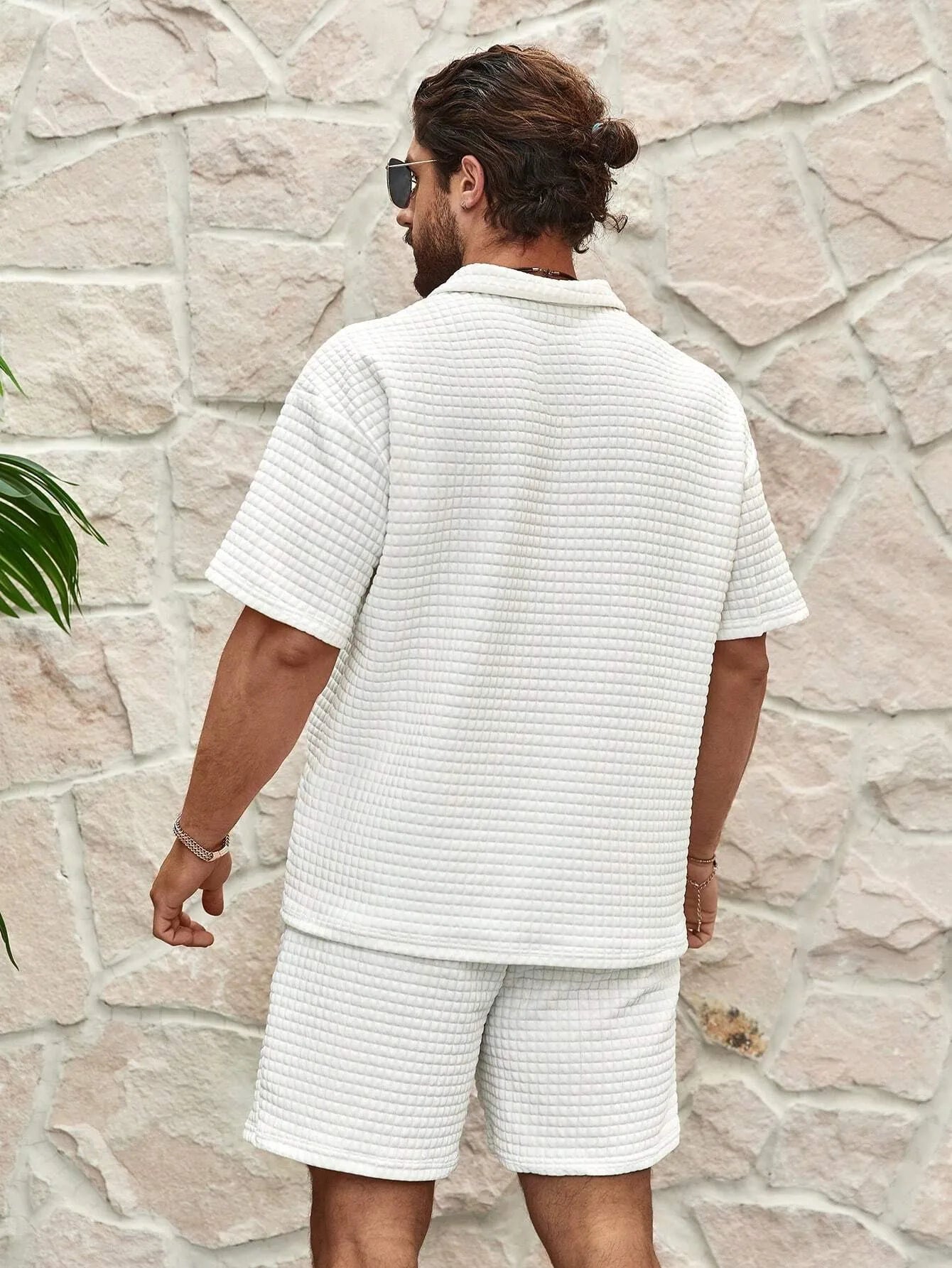 Damen Set Atmungsaktiv Elegant Baumwolle Sommeroutfit 4