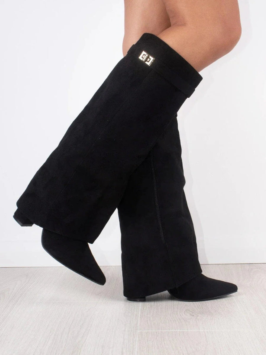 Damen Stiefel Kniehoch Elegantes Design Schwarze Stiefel Hochwertiges Material 0