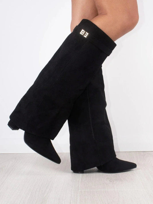 Damen Stiefel Kniehoch Elegantes Design Schwarze Stiefel Hochwertiges Material 0