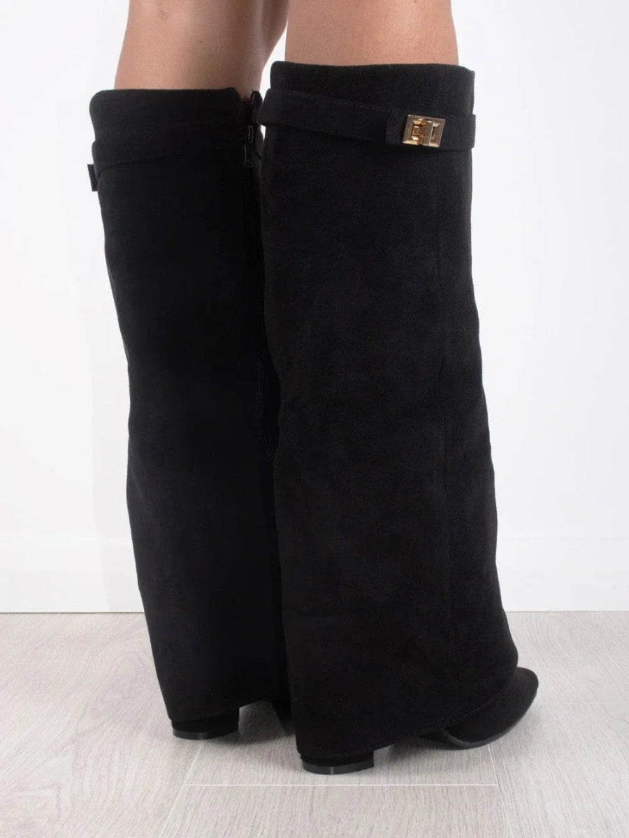 Damen Stiefel Kniehoch Elegantes Design Schwarze Stiefel Hochwertiges Material 2