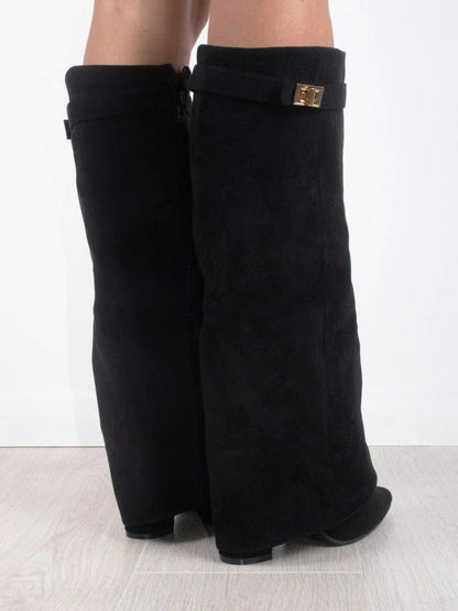Damen Stiefel Kniehoch Elegantes Design Schwarze Stiefel Hochwertiges Material 2