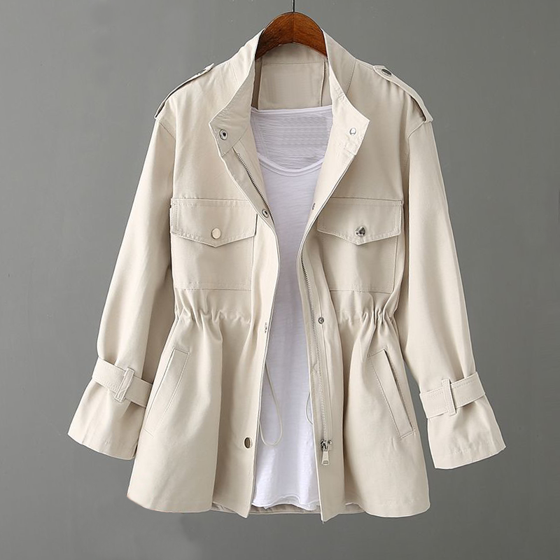 Damen Trenchcoat mit Pattentasche und Reißverschlussleiste 1