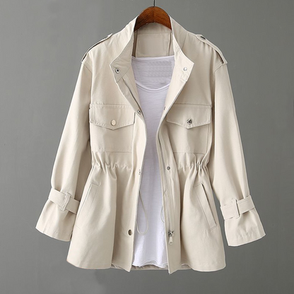 Damen Trenchcoat mit Pattentasche und Reißverschlussleiste 1