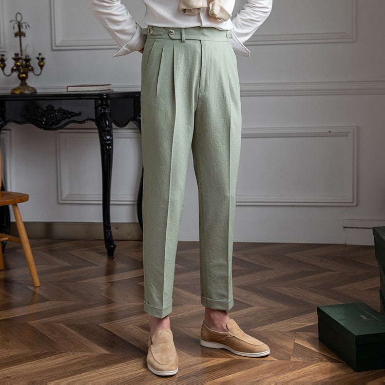 Damen Vintage Hohe Taille Hose Retro Stil Atmungsaktives Material 1