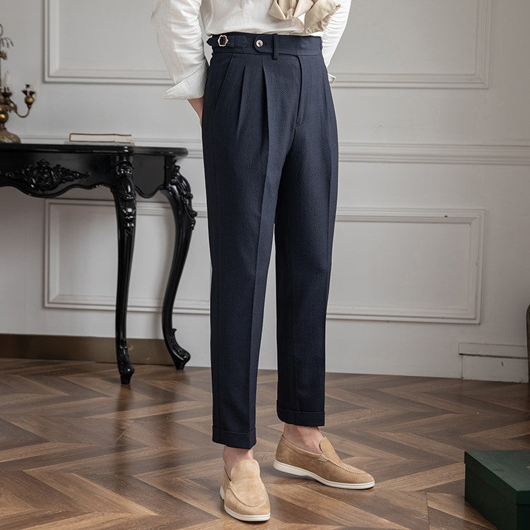 Damen Vintage Hohe Taille Hose Retro Stil Atmungsaktives Material 2