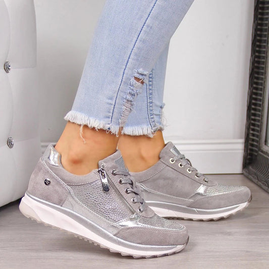 Damen Wanderschuhe Ergonomisch Suède Atmungsaktiv Rutschfeste Sohle 0