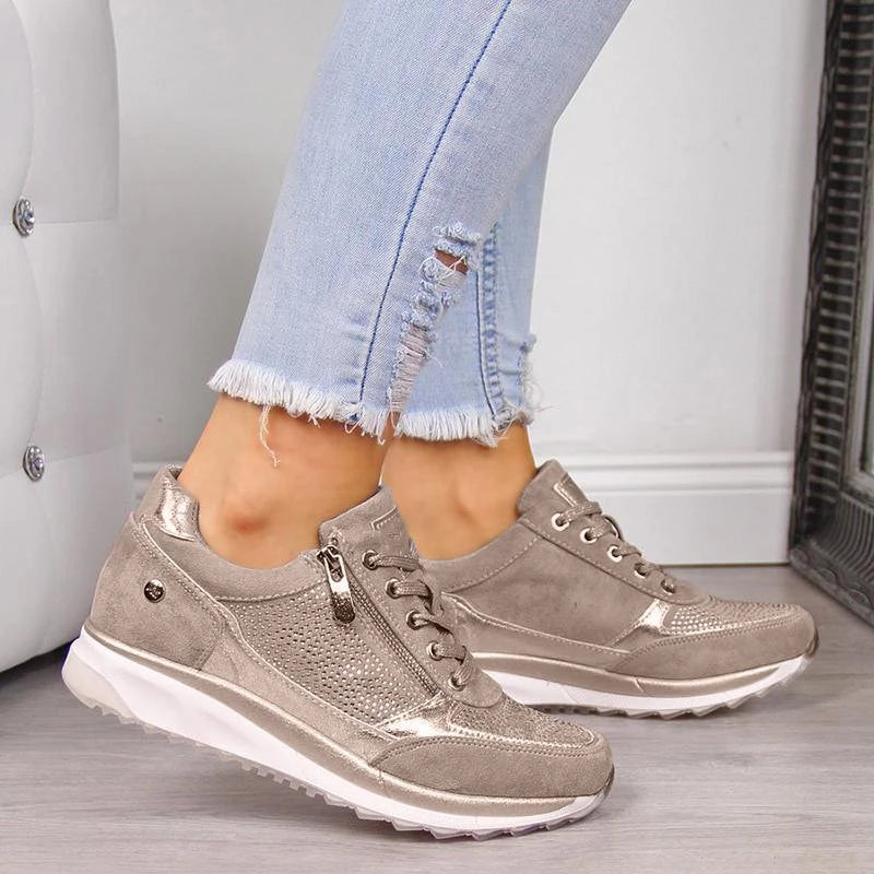 Damen Wanderschuhe Ergonomisch Suède Atmungsaktiv Rutschfeste Sohle 2