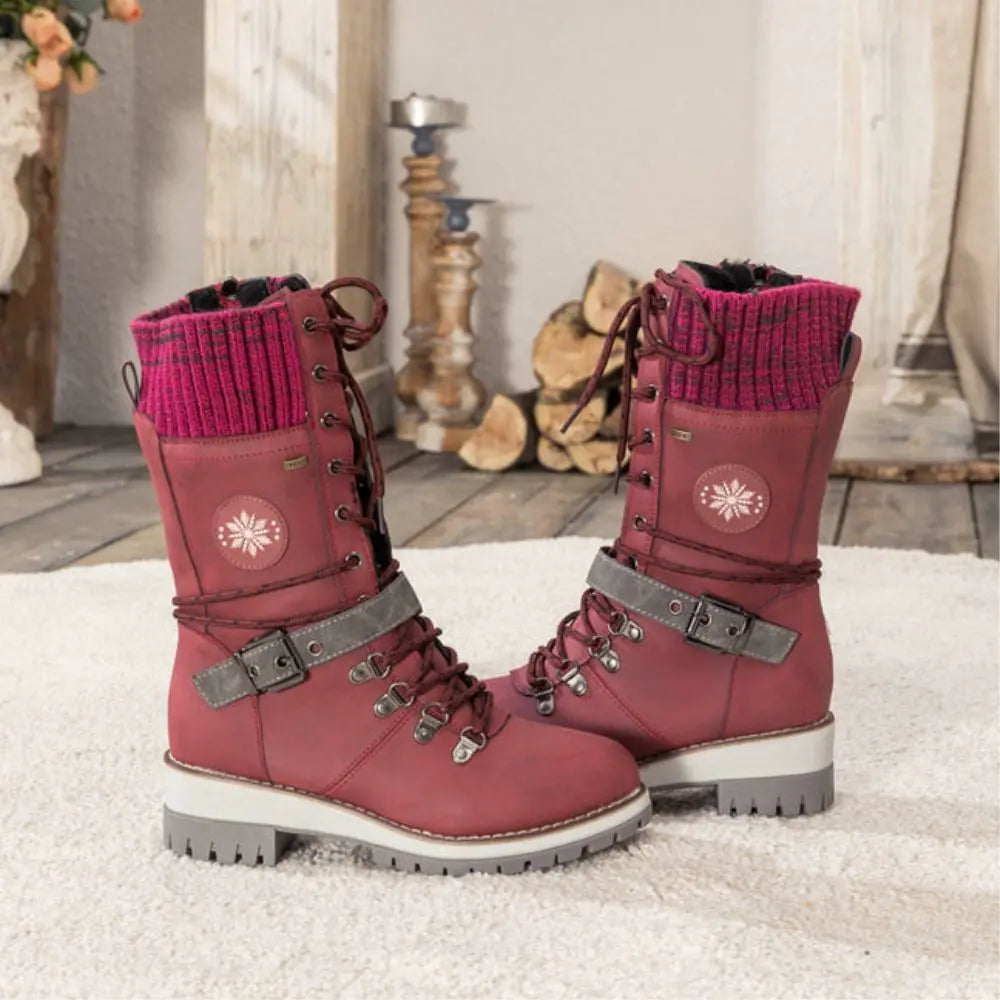 Damen Winterstiefel mit Gestrickter Manschette und Anti-Rutsch-Sohle – Warme Winterschuhe für Stil und Komfort 4