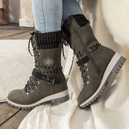 Damen Winterstiefel mit Gestrickter Manschette und Anti-Rutsch-Sohle – Warme Winterschuhe für Stil und Komfort 6