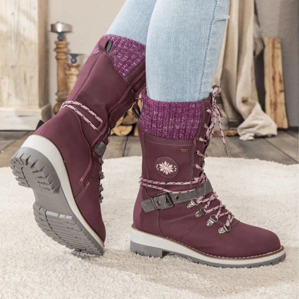 Damen Winterstiefel mit Gestrickter Manschette und Anti-Rutsch-Sohle – Warme Winterschuhe für Stil und Komfort 8