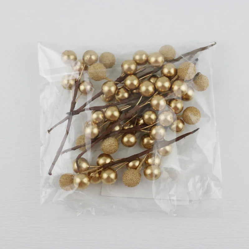 Dekorative Yangmei Beeren Set 10 Stück Schaumstoff Gold für Festliche Dekoration 5