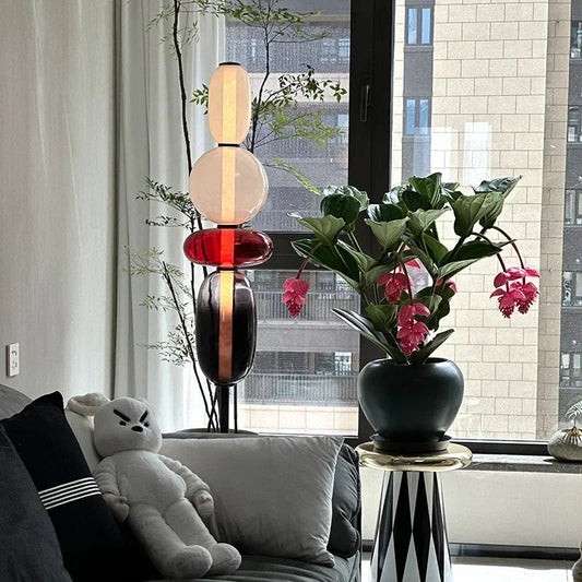 Designer Stehlampe mit Farbwechsel – LED Bogenlampe für Wohnzimmer, moderne Stehleuchte aus Eisen und Glas 3