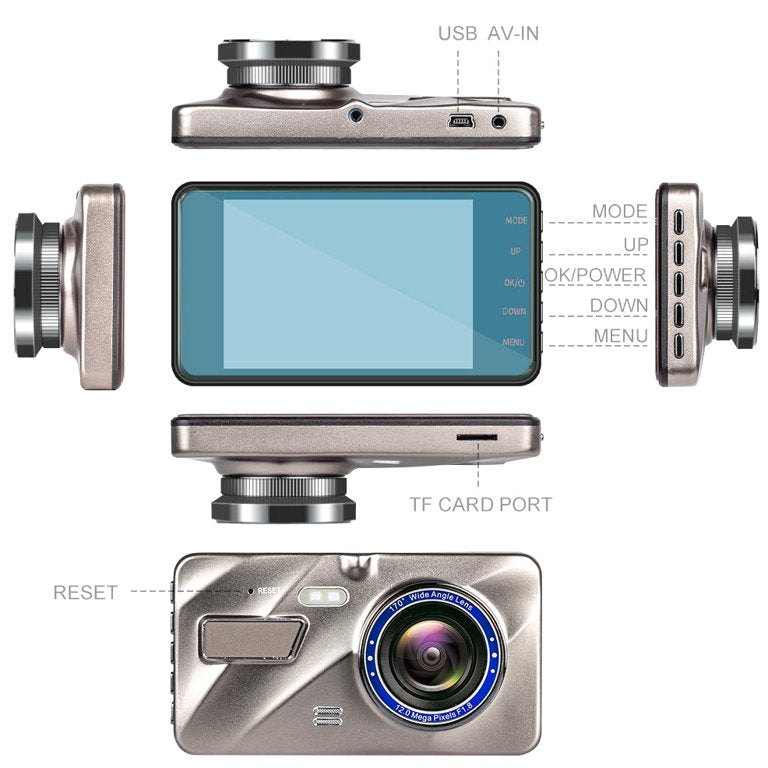 Drahtlose Dashcam Auto Vorne und Hinten 1080P Nachtsicht Weitwinkel G-Sensor 1