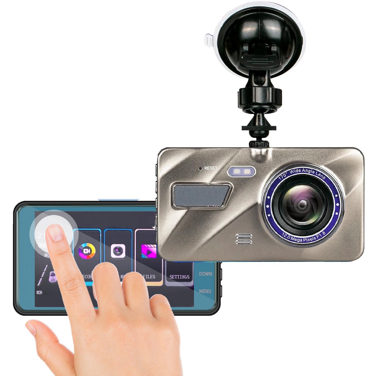 Drahtlose Dashcam Auto Vorne und Hinten 1080P Nachtsicht Weitwinkel G-Sensor 3