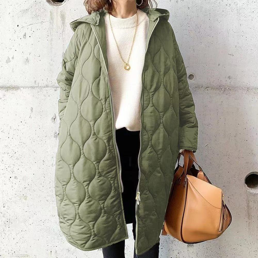 Durable Hooded Women's Casual Mid-Length Coat – Non-Stretch, Perfect for All Seasons 1