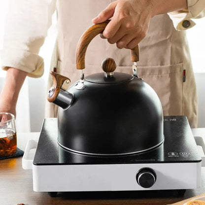 Edelstahl Teekessel 3L Flötenkessel Induktion Hitzebeständiger Griff für Alle Herdarten 4