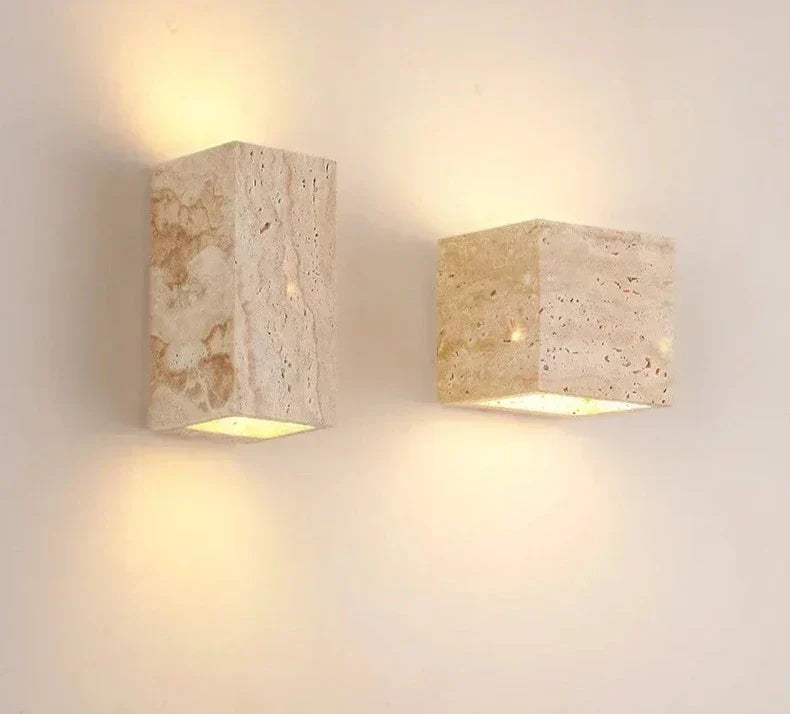 Elegante Gelbe Stein Wandlampe mit LED-Technologie – Moderne Wandleuchte für Innenräume, Energieeffiziente Beleuchtung 2