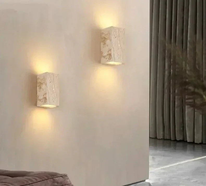 Elegante Gelbe Stein Wandlampe mit LED-Technologie – Moderne Wandleuchte für Innenräume, Energieeffiziente Beleuchtung 4