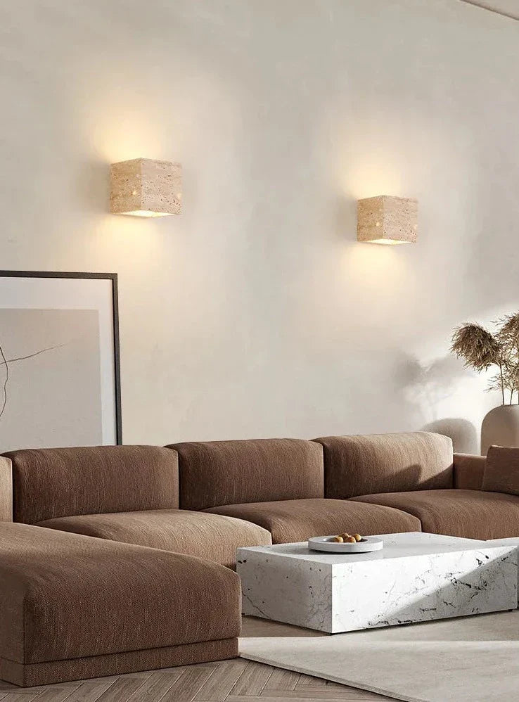 Elegante Gelbe Stein Wandlampe mit LED-Technologie – Moderne Wandleuchte für Innenräume, Energieeffiziente Beleuchtung 7