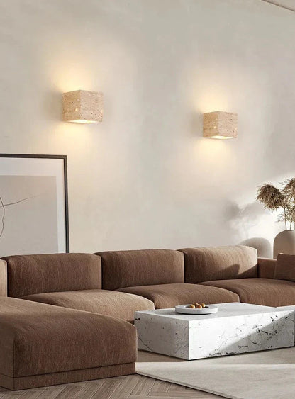 Elegante Gelbe Stein Wandlampe mit LED-Technologie – Moderne Wandleuchte für Innenräume, Energieeffiziente Beleuchtung 7