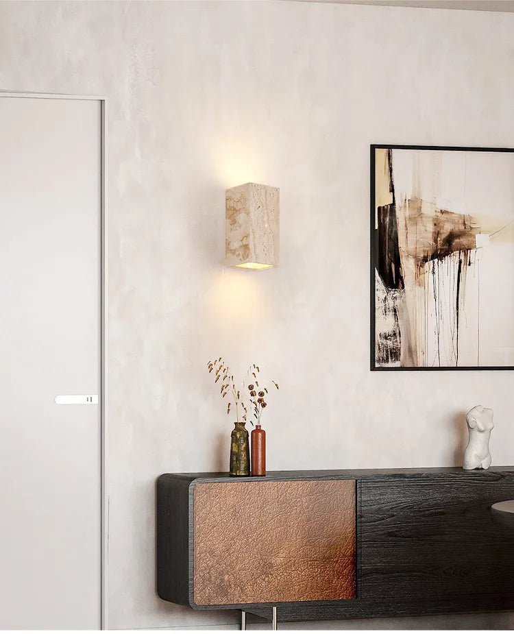 Elegante Gelbe Stein Wandlampe mit LED-Technologie – Moderne Wandleuchte für Innenräume, Energieeffiziente Beleuchtung 8