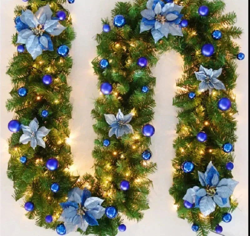 Elegante Weihnachtsbanner mit LED-Beleuchtung aus Rattan 270 cm 2