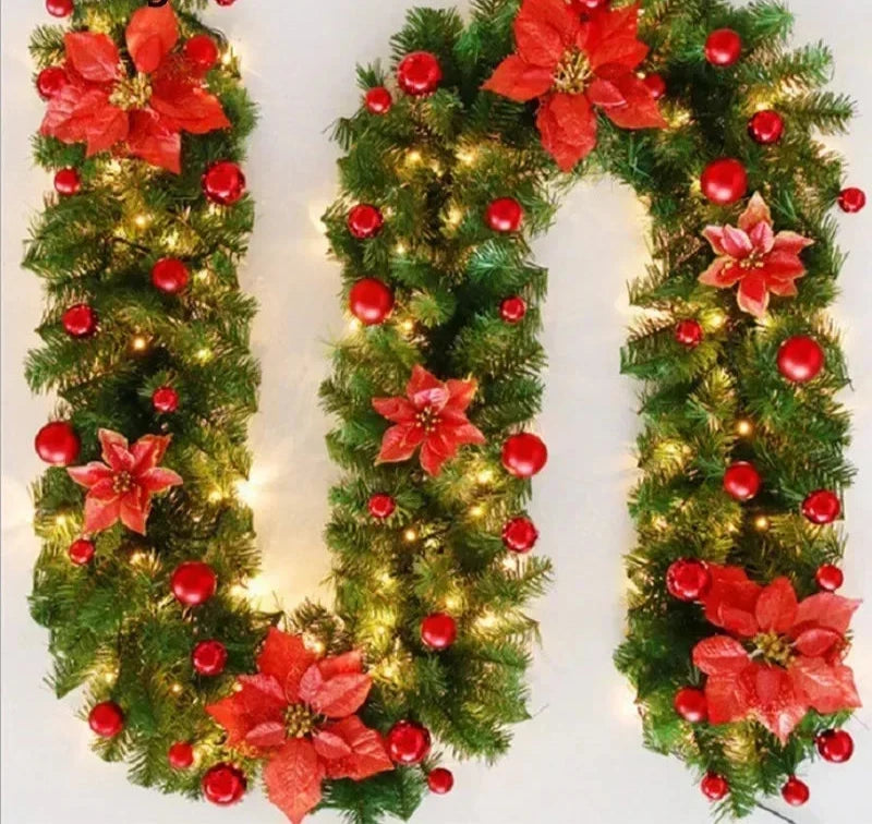 Elegante Weihnachtsbanner mit LED-Beleuchtung aus Rattan 270 cm 3