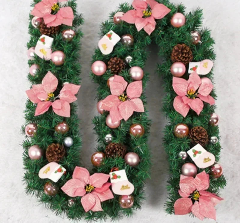 Elegante Weihnachtsbanner mit LED-Beleuchtung aus Rattan 270 cm 5