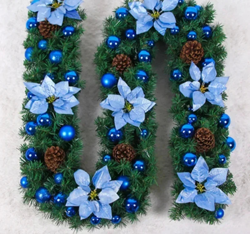 Elegante Weihnachtsbanner mit LED-Beleuchtung aus Rattan 270 cm 7