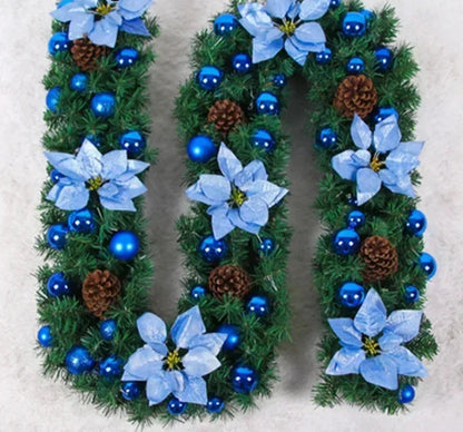 Elegante Weihnachtsbanner mit LED-Beleuchtung aus Rattan 270 cm 7