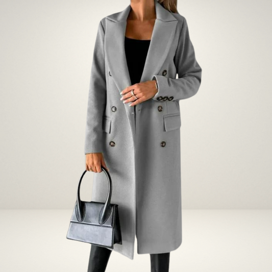 Women's versatile coat with double-breasted design – elegant timeless for autumn & winter