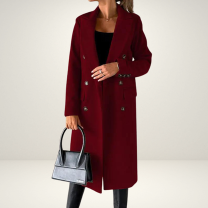 Women's versatile coat with double-breasted design – elegant timeless for autumn & winter