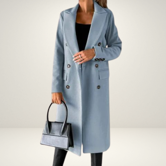 Women's versatile coat with double-breasted design – elegant timeless for autumn & winter