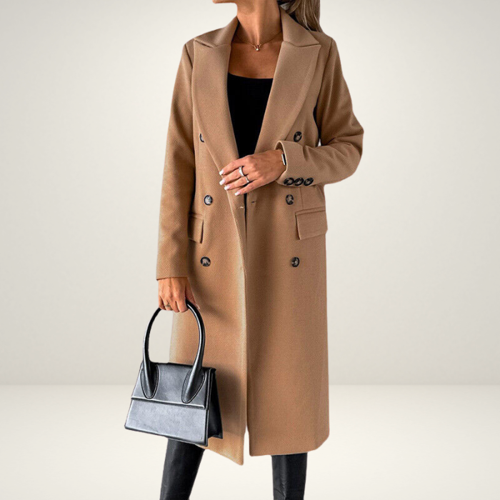 Women's versatile coat with double-breasted design – elegant timeless for autumn & winter