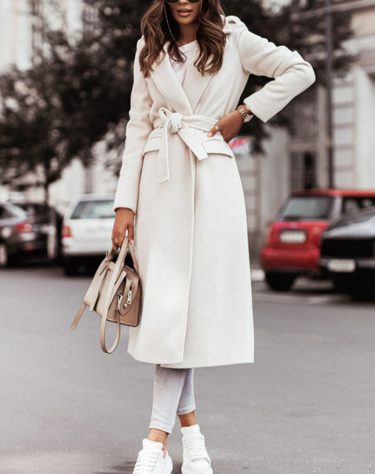 Women's Classic Trench Coat – Elegant With Belt for Autumn & Winter